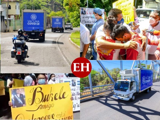 Lágrimas, festejo y abrazos por la llegada de vacunas donadas por El Salvador