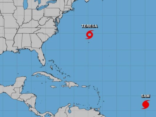 Se forma tormenta subtropical Teresa en el Atlántico; Sam se fortalece