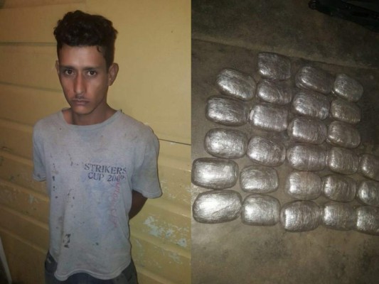 Cae hombre con 41 libras de supuesta marihuana en la aldea Las Manos, El Paraíso