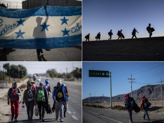 Las duras fotos de los migrantes de la caravana en su paso por Tijuana, México