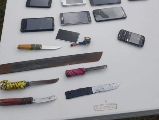 Armas, droga y celulares decomisan en el centro penal de Nacaome