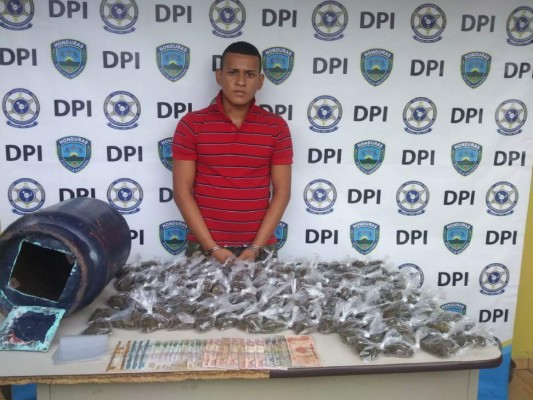 Capturan a hombre mientras transportaba droga en un chimbo de gas en Choluteca, zona sur de Honduras