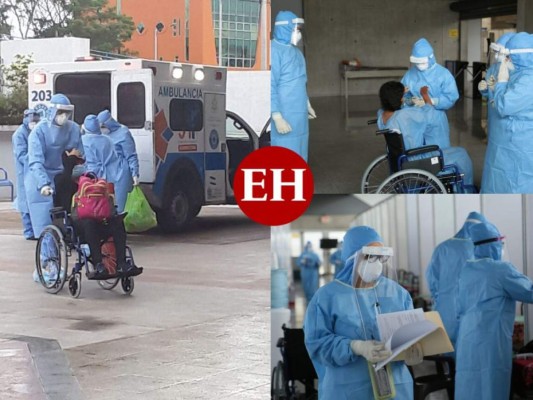 FOTOS: Así fue traslado de pacientes con Covid-19 al polideportivo de la UNAH