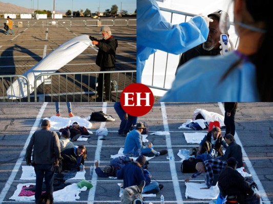 En medio de pandemia, indigentes duermen en estacionamiento en Las Vegas