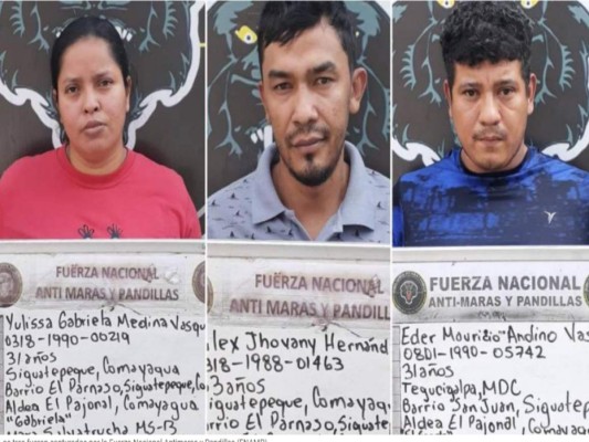 Caen tres presuntos miembros de la Mara Salvatrucha en Comayagua