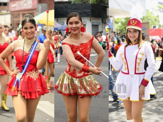Las más esperadas de los desfiles, las palillonas, no volvieron a defraudar. Las reinas del bastón brillaron en los desfiles patrios en las ciudades norteñas de San Pedro Sula y El Progreso.