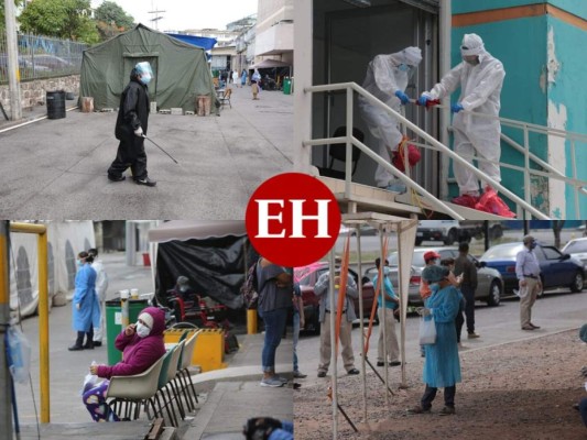FOTOS: Abarrotados los centros de triaje en la capital de Honduras