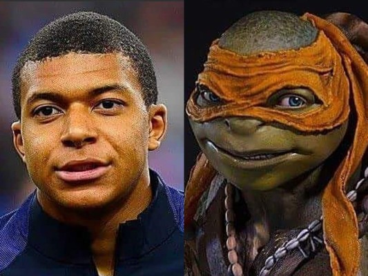 ¿Realmente Kylian Mbappé se parece a Donatello de las tortugas Ninja? Foto: Redes Sociales