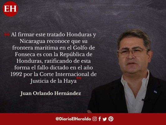 Frases de JOH después de firmar un tratado integracionista con Nicaragua
