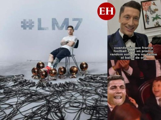 Messi es feliz con su Balón de Oro y memes arremeten contra Cristiano Ronaldo