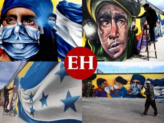 FOTOS: Hermanos muestran su arte en honor a los trabajadores que luchan en primera línea
