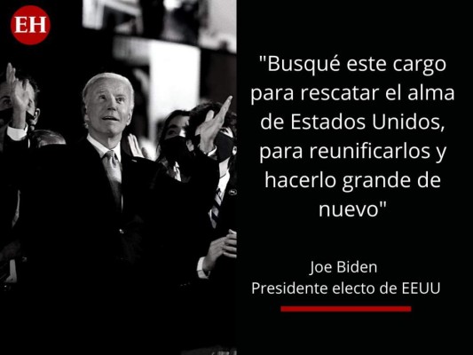 Las frases del primer discurso de Joe Biden, presidente electo de EEUU