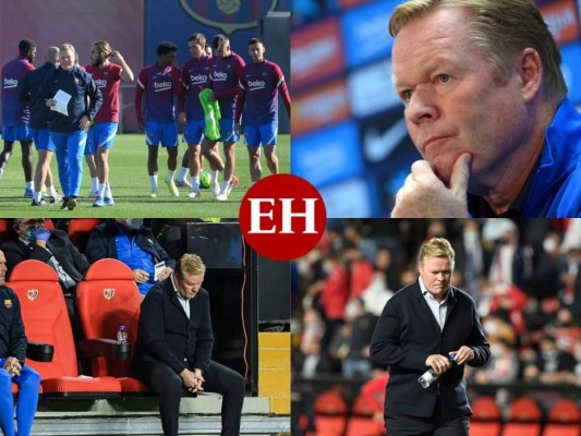 Leyenda azulgrana, que llegó al Barcelona para tratar de reconducir al equipo, Ronald Koeman no ha podido repetir lo logrado con el 'Dream Team' en el que él jugó y acabó destituido este miércoles tras una serie de malos resultados. Fotos: AFP