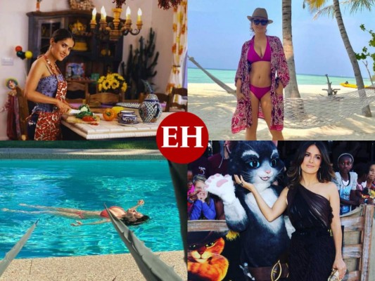 Salma Hayek despide 2020 en deslumbrantes trajes de baño y al natural