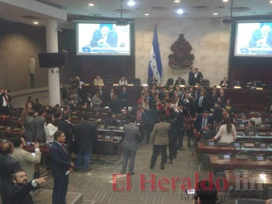 Cohetes y golpes: Así fue el zafarrancho de Libre dentro del Congreso Nacional