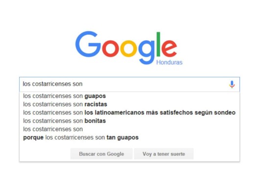 Esto es lo que Google 'sugiere' de los centroamericanos cuando hacés una búsqueda