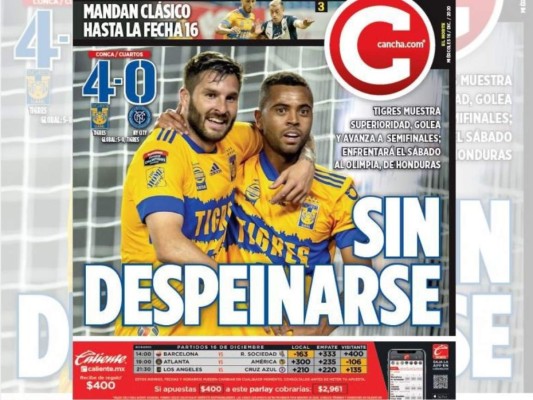 ¿Qué dice la prensa internacional del partido entre Olimpia y Tigres? (FOTOS)