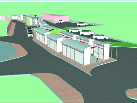 Moderna plaza comercial para vendedores del hospital