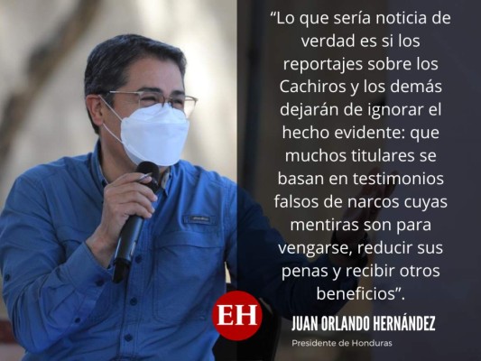 Frases del presidente Hernández sobre tratos de narcos con EE UU