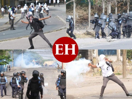FOTOS: El enfrentamiento entre policías y estudiantes del Central en imágenes