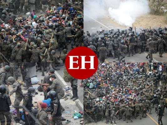 Empujones, golpes y gas lacrimógeno: Así fue la represión a la caravana migrante en Guatemala