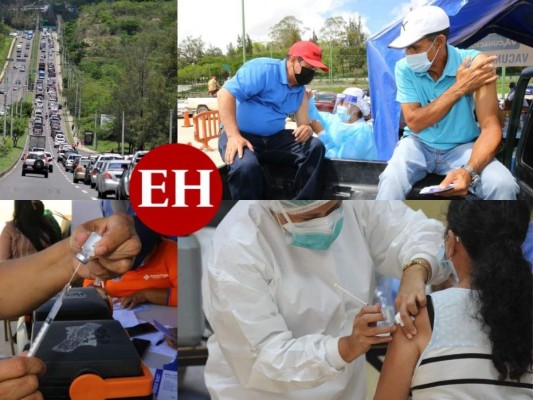 Largas filas y aglomeración: así inició la quinta jornada de vacunación en Tegucigalpa