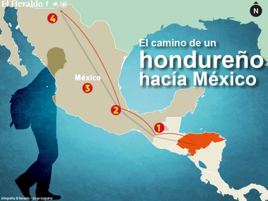 El camino de hondureño en la ruta migrante hasta la frontera de Estados Unidos