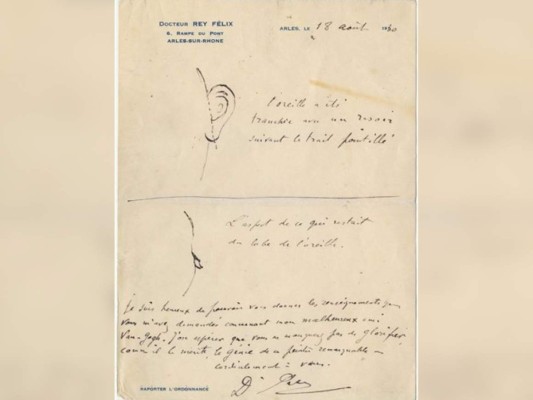 Boceto indica que Van Gogh se cortó casi toda la oreja
