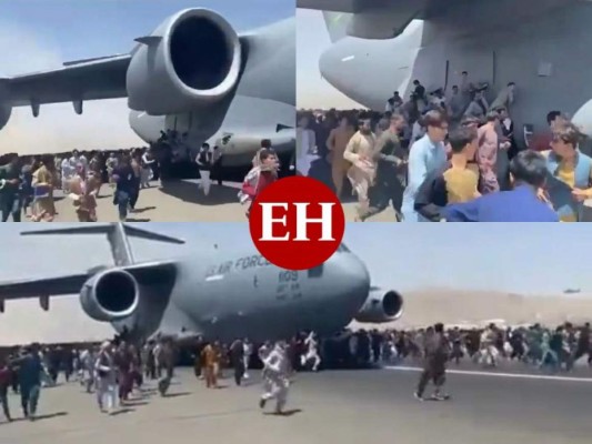 VIDEO: Multitud invade aeropuerto de Kabul mientras avión estadounidense intenta evacuar