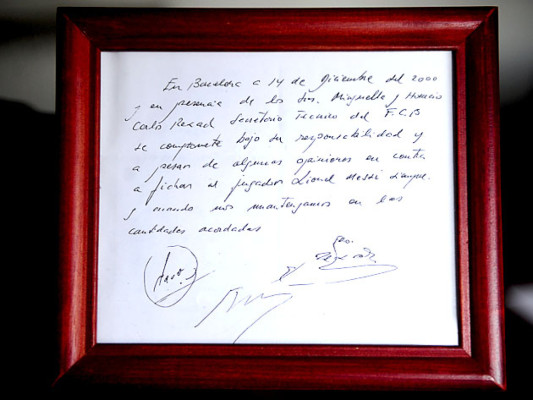 La servilleta que cambio la vida de Messi