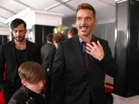 Matteo, uno de los hijos de Ricky Martin, conquistó en la alfombra roja de los Grammy