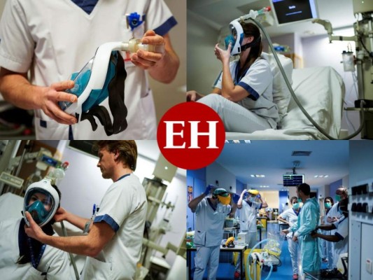 Ingenio ante la crisis: En Bélgica usan máscaras de buceo por falta de respiradores