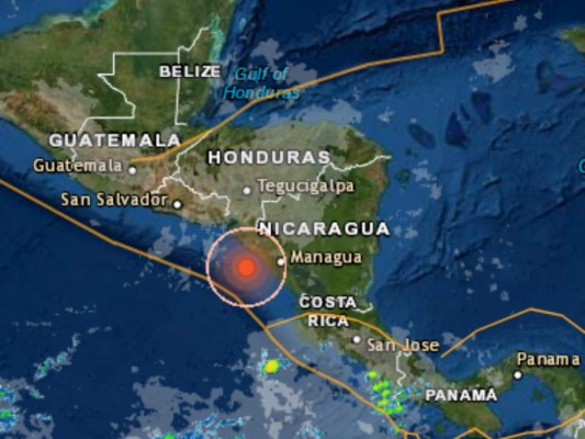 Sismo de magnitud 6.2 grados sacude Nicaragua y parte de Honduras