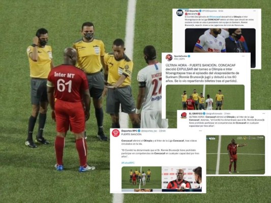 Así informaron medios internacionales la expulsión de Olimpia y el Inter Moengotapoe de la Liga de Campeones de la Concacaf