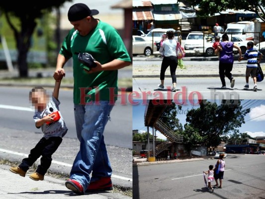 FOTOS: Un paso en falso de sus padres podría cobrar la vida de estos niños en 'cruces de la muerte' de la capital