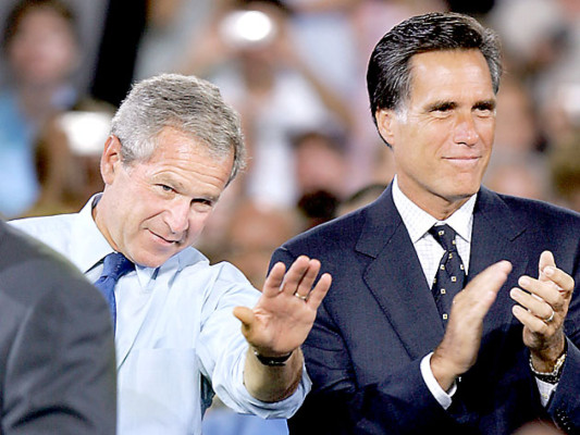 Bush manifiesta públicamente su apoyo a Mitt Romney ‎