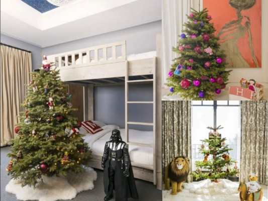 Los extravagantes árboles de Navidad de los famosos