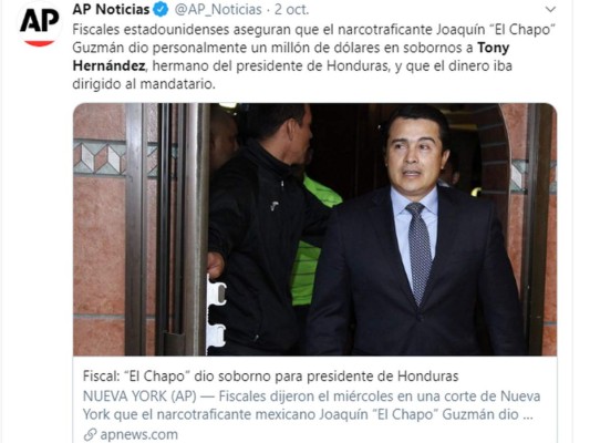 Medios internacionales hacen eco del juicio contra Tony Hernández