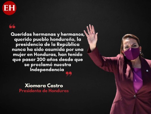 Las frases destacadas de Xiomara Castro en su investidura