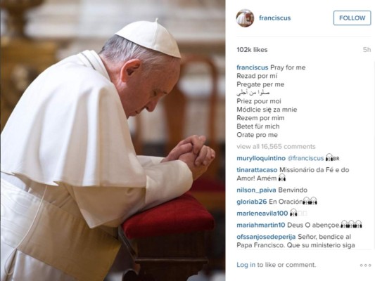 Papa Francisco bienvenido a Instagram