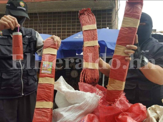 Comayagüela: Asestan primer golpe a la venta de pólvora con fuerte decomiso