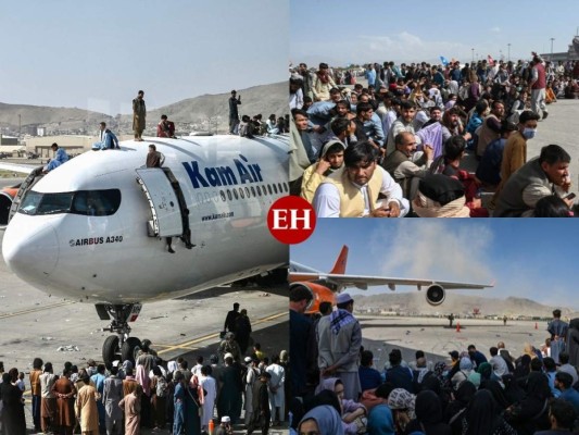 Disparos, empujones y desesperación: Momento en que afganos intentan escapar del aeropuerto