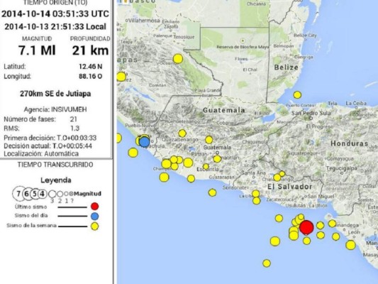 Fuerte sismo sacude Honduras