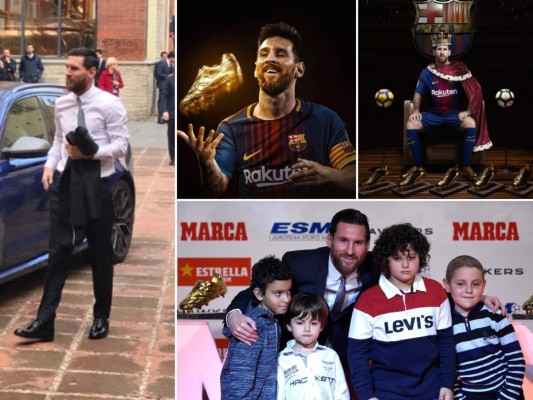 Las mejores fotos de Leo Messi tras la entrega de su 5ta Bota de Oro