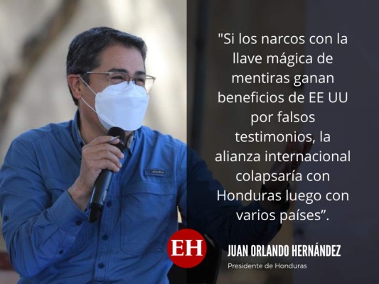 Frases del presidente Hernández sobre tratos de narcos con EE UU