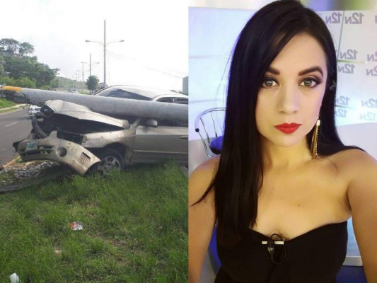 Presentadora hondureña evita atropellar un perro y se accidenta en el anillo periférico de la capital