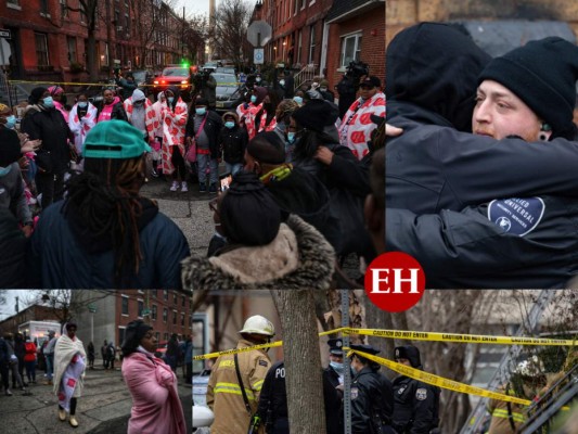 Jacuita y Qaadira Purifoy han perdido de golpe a tres hermanas y siete sobrinos pequeños en el incendio que arrasó este miércoles una vivienda en la ciudad de Filadelfia, este de Estados Unidos, en el que perecieron trece personas en uno de los peores siniestros de la historia reciente del país. Fotos: AFP.