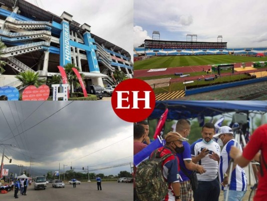 Bajo amenaza de lluvia, pero con optimismo: Así es el ambiente en las afueras del Olímpico