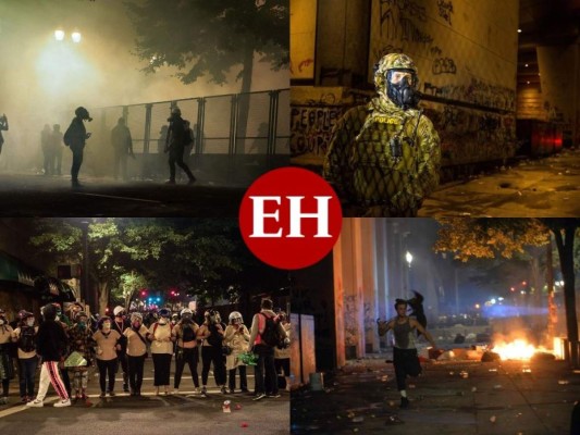FOTOS: Manifestantes y policías se enfrentan nuevamente en Portland, EEUU