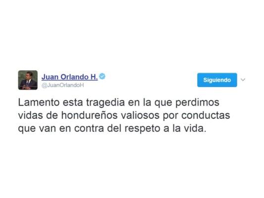 Presidente Juan Orlando Hernández lamenta accidente en carretera al sur y ordena atender a los afectados &nbsp;&nbsp;